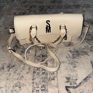 Cream Leather Crossbody Bag